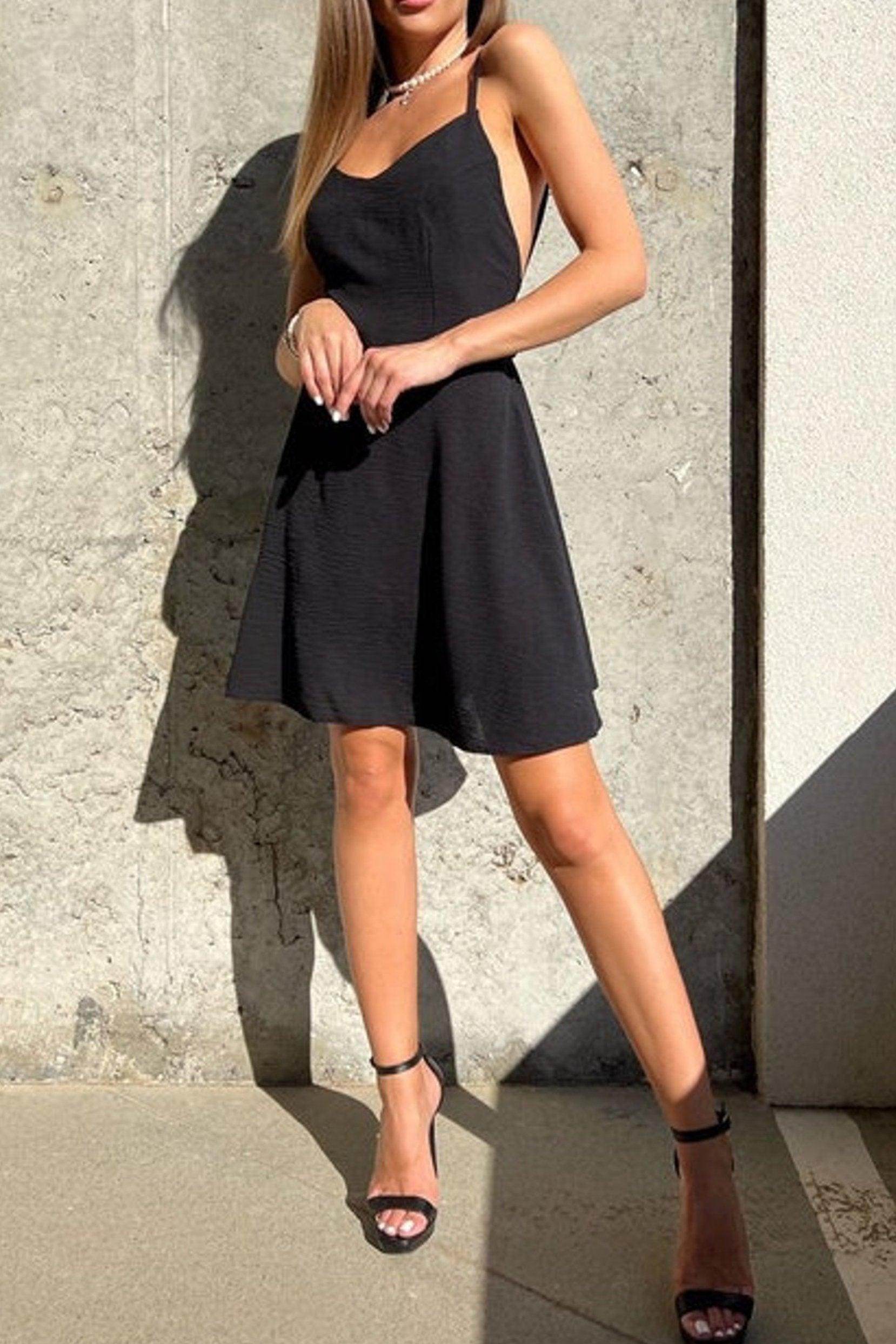 A-Line Short-Mini Twisted Silk Fabric Dress CG0160 - COCOMELODY